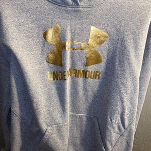 Under armour gold logo hoodie girls XL